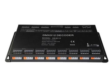 12V / 24V PWM Output LED Strip DMX Decoder 12 Channel Dip Switch Addressing